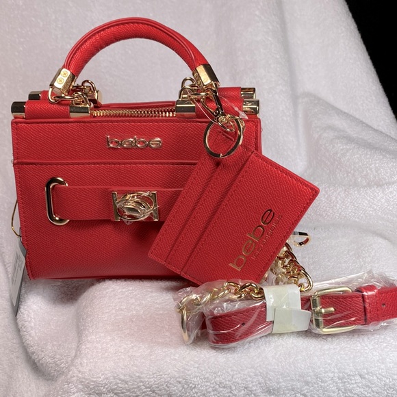 bebe Handbags - bebe Alex Mini Satchel purse Crossbody Straps Red Brand New